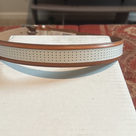 Mens Preowned belt white/brown - Picture 2 of 7